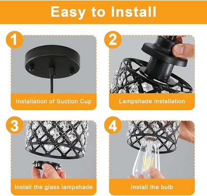 Pendant Lights Kitchen Island, Farmhouse Pendant Lighting, Crystal Pendant Light, Single Kitchen Island Lighting Over Island,1 Light Crystal Pendant Lights Kitchen Island