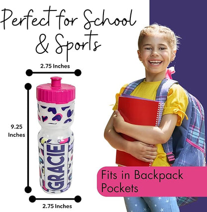50 Strong Kids Water Bottle | 22 oz. BPA- Free Sports Squeeze Water Bottles with Pull Top Cap |Perfect Water Bottle for School | Reusable & Durable for Boys & Girls | Made in USA