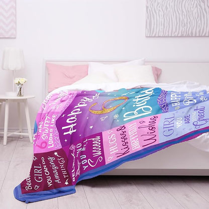 6 Year Old Girl Birthday Gifts Blanket, 6 Year Old Girl Gifts, Birthday Gifts for 6 Year Old Girls, 6th Birthday Decorations for Girls, Six Year Old Girl Birthday Gifts 60"X50"