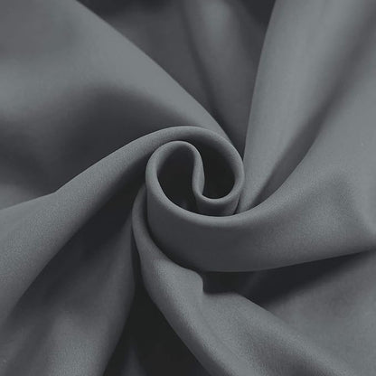 Gray Valance for Windows 42x18 Inch Solid Thermal Insulated Blackout Rod Pocket Kitchen Short Curtain Toppers Grey Valance for Bathroom Living Room 2 Panels