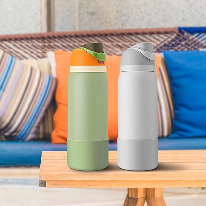 2PCS Silicone Water Bottle Boot for Owala 24oz 32oz 40oz, Protective Bottom Bumper Anti-Slip Sleeve for FreeSip, Twist, and Flip Stainless Steel Bottles, Dishwasher Safe and BPA Free
