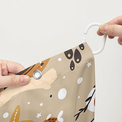 AILONEN Mermaid Shower Curtain,Octopus Whale Retro Mermaid Bath Curtain,Ocean Beach Polyester Waterproof for Bathroom,48" W*72" H with 12 Plastic Hooks