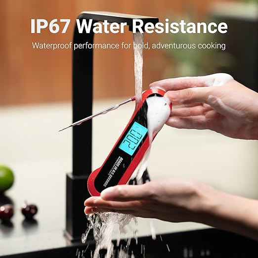 Professional Meat Thermometer Digital, 3X Faster (0.5sec) Instant Read with High Accuracy(±0.5°F), IP67 Waterproof & Backlit for Grill, BBQ, Oven, Smoker, Kitchen, Certified by NSF & NIST