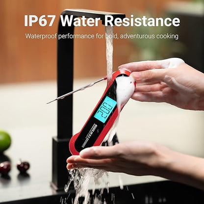 Professional Meat Thermometer Digital, 3X Faster (0.5sec) Instant Read with High Accuracy(±0.5°F), IP67 Waterproof & Backlit for Grill, BBQ, Oven, Smoker, Kitchen, Certified by NSF & NIST