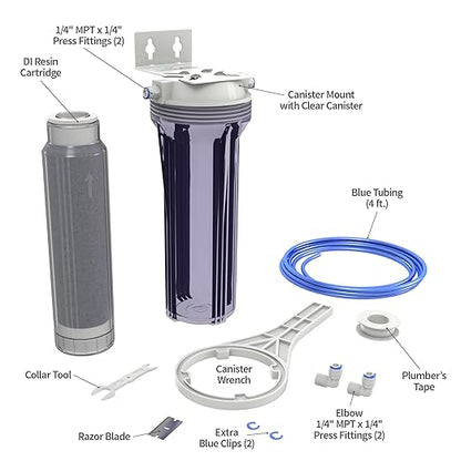 Aquatic Life DI Color Changing Mixed Bed Resin Water Filtration System, Single, Aquarium, Hydroponics