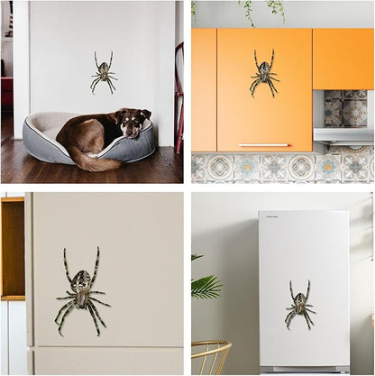 Large Realistic Spider Window Stickers, Indoor Outdoor Vinyl Stickers, Car Window Stickers for Windows Cars Laptops Motorcycles Trucks Walls (8.2" x 8.2")