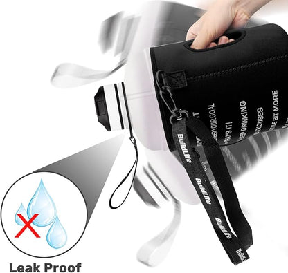 QuiFit Motivational Gallon Water Bottle - with Straw & Time Marker BPA Free Large Reusable Sport Water Jug with Handle for Fitness Outdoor Enthusiasts Leak-Proof