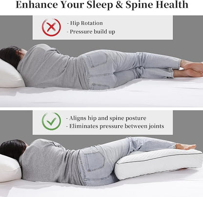 BALAPET Shredded Memory Foam Knee Pillow for Side Sleepers, Pillow Between Legs for Aligns Spine, Supportive Leg Pillow for Pregnancy Relieves Pressure Hip Leg Elevation, 6.5" Height