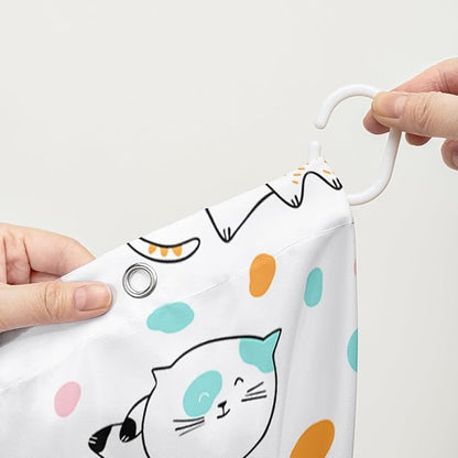 AILONEN Cat Shower Curtain,Cute Cat Bath Curtain,Pet Cat Kitten Bathroom Curtain Decor,Cartoon Animal Polyester Waterproof 72" W*96" H Shower Curtain for Boys Girls (12 Hooks)