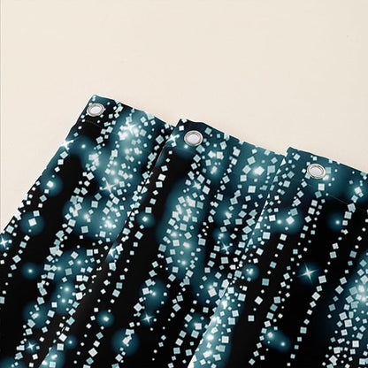 AILONEN Blue Rose Shower Curtain for Bathroom, Glitter Starry Flower Print Bath Curtain,Blue and Black Waterproof Floral Butterfly Shower Curtain Decoration with 12 Plastic Hooks, 72" W*84" H