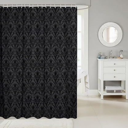 Feelyou Damask Shower Curtain 72"x78" Kids Vintage Floral Bathroom Shower Curtain Set for Boys Girls Teens Antique Victorian Baroque Bath Curtain Baroque Style Bathroom Accessories