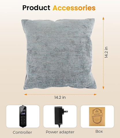 Aroma Season Heated Throw Pillow Lumbar Support Cushion, Back Pain Relief Soothing Cramp Body Warm Hug for Winter, 5 Heating Level and 6 Timer Control, Auto Shut Off Function