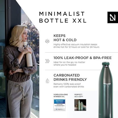 LARS NYSØM Stainless Steel Insulated XL Water Bottle 12oz 17oz 25oz 34oz 51oz | BPA-free Insulated Thermo Flask for Hot and Cold Beverages | Leakproof Large Drinking Bottle (Bayberry, 51oz)