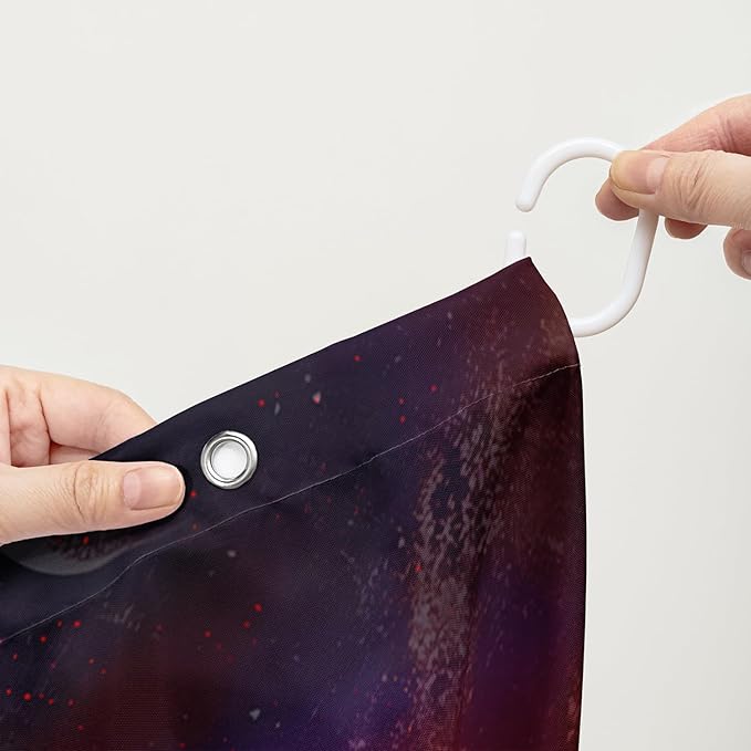 AILONEN 3D Snake Shower Curtain for Boys,Flame Fire Planet Snake Bath Curtain for Bathroom Decor,Safari Animal Polyester Waterproof for Shower, 72" W*84" H with 12 Plastic Hooks