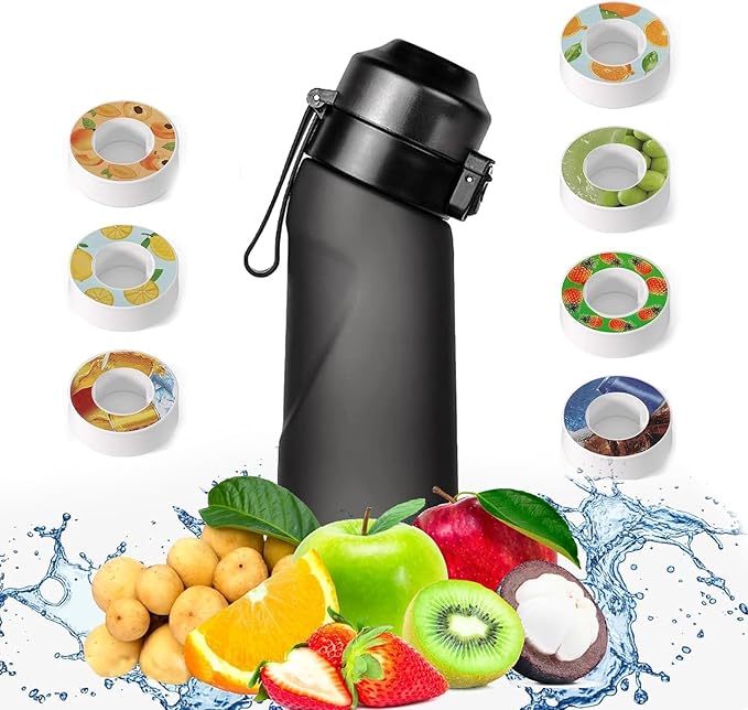Air Water Bottle, Air Water Bottle with 7 Flavor Pods, 650ML Air Drinking Water Bottle Starter Set with Flavour Capsules, BPA Free 0% Sugar Water Cup For Outdoor Sports, Birthday Gifts