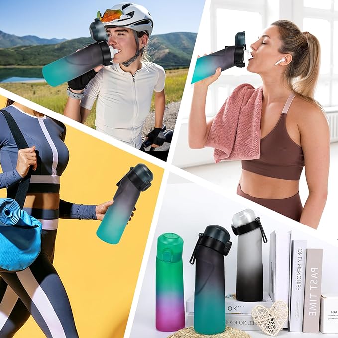 Air Water Bottle with 7Pcs Flavor Pods 26.3Oz Scent Water Bottle Fruit Fragrance Water Bottle,Scent Water Cup,Sports Water Cup Suitable for Outdoor Sports