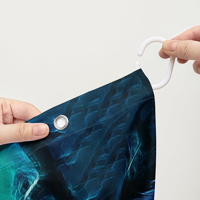 AILONEN Wolf Shower Curtain,Evening Moon Wolf Bath Curtain Gifts for Kids Boys Girls,Safari Wolf Polyester Waterproof with Plastic Hooks 36" W*72" H