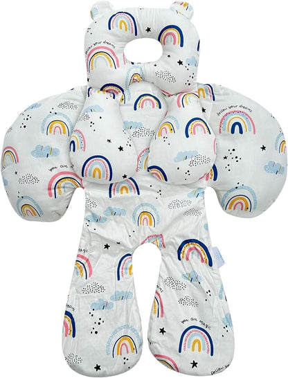 Baby Toddler Stroller Pillow for Newborn, Infant Car Seat Insert Carseat Sleeping Cushion, 2-in-1 Body Ultra-Soft Comfort Support