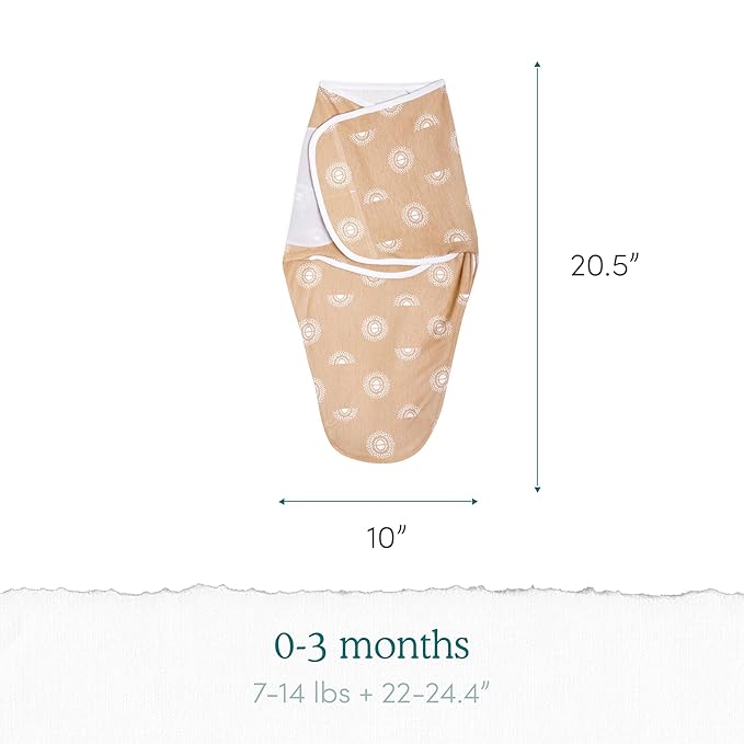 aden + anais Easy Swaddle Wrap, Newborn Wearable Swaddle Blanket, Adjustable Fasteners, 100% Cotton, 3 Pack, 0-3 Months, On Safari
