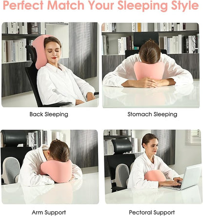 2-in-1 Travel Pillow, Memory Foam U-Shape Airplane Pillow with Storage Bag, Face Down Pillow Relax Arms, Ideal for Long Flight Essentials, Car, Family and Travel Use-Upgraded