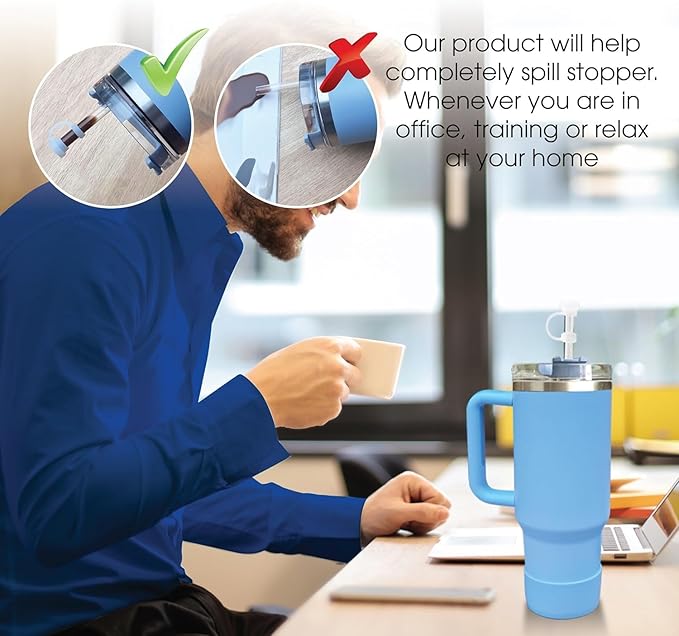 Silicone Spill Stopper Set of 3, Compatible with Stanley Cup 2.0 40oz/30oz, Proof Stopper For Stanley,Tumbler Accessories, Including 2 Straw Cover Caps, 2 Square Spill Stoppers, 2 Round Leak Stopper