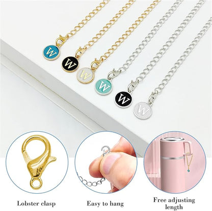 6PCS Letter Charm Accessories for Stanley Cup, Name ID Letter Handle Charm for Stanley Handle Identification Letter Pendant Handle Decoration for Stanley Tumbler Charms (Letter W)