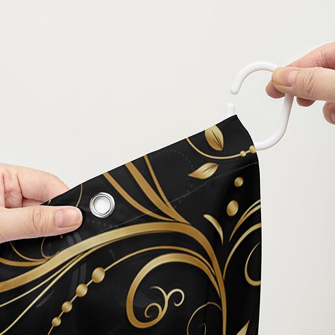 AILONEN Girls Rose Floral Shower Curtain 72" W*72" H for Bathroom, Gold Yellow Flower Butterfly Bathroom Curtain,Women Teen Girls Flower Bath Curtain Polyester Waterproof Bath Curtain with 12 Hooks