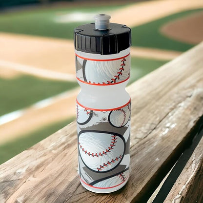 50 Strong Kids Water Bottle | 22 oz. BPA- Free Sports Squeeze Water Bottles with Pull Top Cap |Perfect Water Bottle for School | Reusable & Durable for Boys & Girls | Made in USA (Baseball Season)