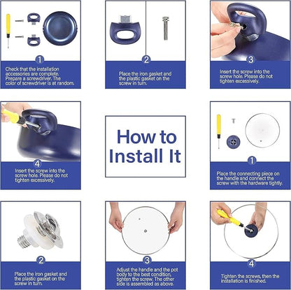 Clockitchen Non Stick Pots and Pan Set, Ceramic Cookware Set with Stay-Cool Handles, 10pcs Blue Induction Cooking Set Suitable for Gas, PFOA Free