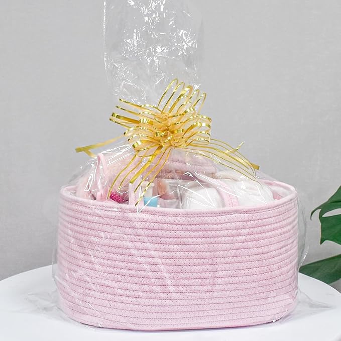 ABenkle Baby Diaper Caddy, Nursery Storage Bin and Car Organizer for Diapers Wipes, Cotton Rope Basket Changing Table Caddy