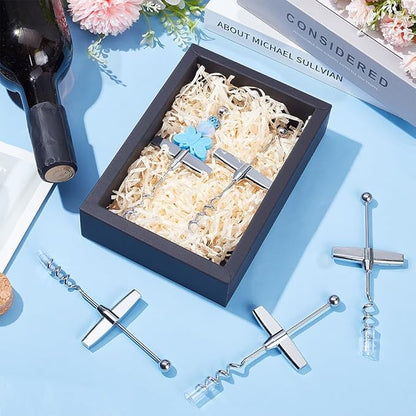 PLIGREAT 6 PCS Beaded Wine Bottle Opener Beadable Bottle Opener Wine Cork Remover Travel Corkscrew Beaded Opener for Wine Bottles Kitchen Bar Restaurant Wedding DIY Favor Beverage Gifts