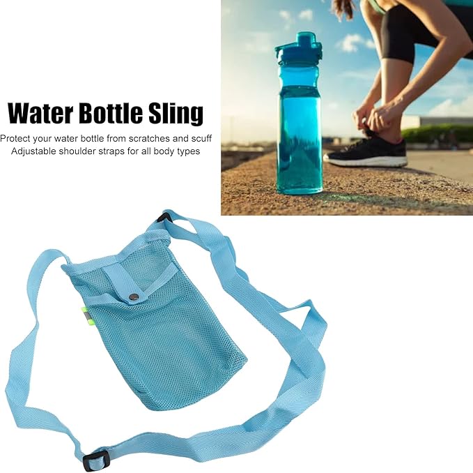 Alomejor Water Bottle Holder, 3Pcs Water Bottle Sling Portable Nylon Protective with Adjustable Shoulder Strap for Hiking Camping