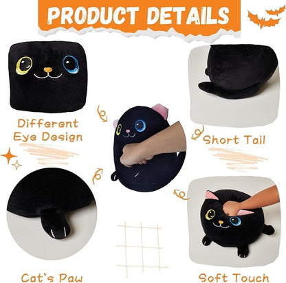 9.4" Black Cat Plush Toys - Halloween Stuffed Animal Cute Black Cat Pillow Halloween Plush Cat Stuffed Animals Halloween Cat Plush Gift for Halloween Party Decor Kids, Girls & Boys Birthday