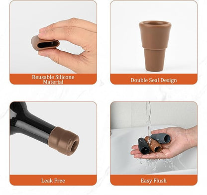 9 Pcs YiRayon Wine Bottle Stoppers, Reusable Silicone Wine Seal Stopper Unbreakable Wine Corks Beverages Beer Champagne Red Wine Bottle Covers to Keep Wine Fresh