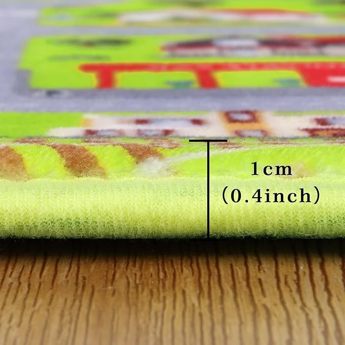 Kids Playmat City Life Carpet Playmat 3x5 Ft Town City Road Map Car Mat Play Mat Educational Learning Carpet Area Rug Soft Non Slip Area Rug Kids Girls Toddler Children Bedroom Nursery Room,Grey