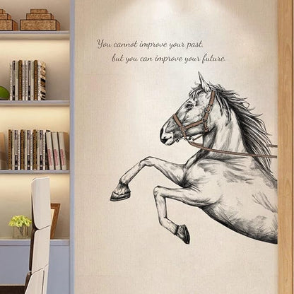 Inspirational Horse Wall Decals - Leaping & Standing Designs - 90x30cm Sheets, Perfect for Motivational Decor