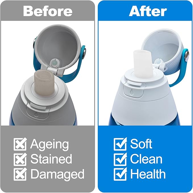 4-Pack Mouthpiece Replacement for Brita Water Bottle With brush, Bite Valve Replacement Parts Compatible with Brita Filter Water Bottles & Brita Stainless Steel Water Bottle (white)