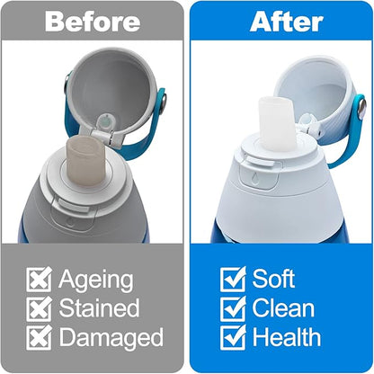 4-Pack Mouthpiece Replacement for Brita Water Bottle With brush, Bite Valve Replacement Parts Compatible with Brita Filter Water Bottles & Brita Stainless Steel Water Bottle (white)