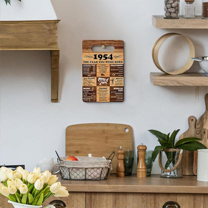 70th Birthday Gifts for Women Men Cutting Board, Gifts for 70 Year 0ld Woman, 70th Birthday Decorations, 1954 Birthday Gifts, 1954 The Year You Were Born Wall Art 8 x 12 Inch