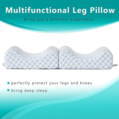 ACCURATEX Knee Pillow for Side Sleepers - Adjustable Leg Pillow for Side Sleeping,Cooling Gel Memory Foam Knee Pillows for Hip Pain,Leg Support Pillow for Sciatica Back Knees Joints Pain Relief