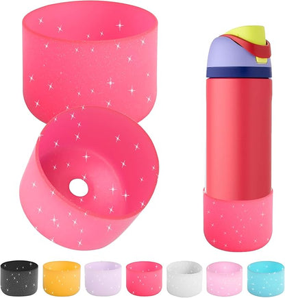 2PCS Silicone Water Bottle Boot for Owala 24oz 32oz 40oz,Anti-Slip Protective Sleeve Bottom Bumper Protector for FreeSip, Twist, and Flip Water Bottles