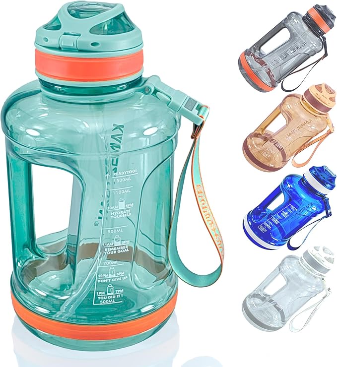 Sports Water Bottle, 50 Oz/1500mL, Leak Proof BPA Free Travel Outdoor For Men Women (Green)