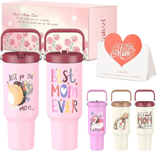 Gifts for Mom, Mothers Day Gifts for Mom from Son or Daughter - Birthday Gifts, Christmas Gifts, Mother's Day Gifts - 40 oz Tumbler with Lid and Straw (Hedgehog)