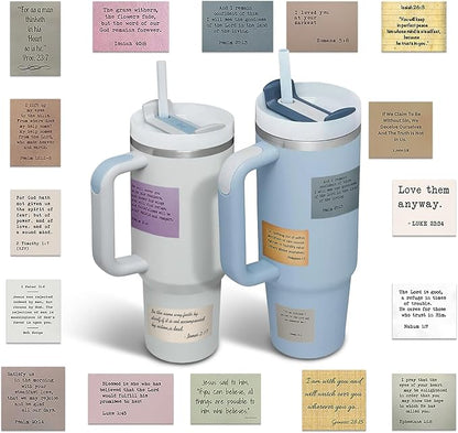 50Pcs Bible Stickers, Inspirational Retro Verse Christian Stickers, Quotes Bible Study Supplies for Tumbler Cup Water Bottle Laptop Phone Case Scrapbooking Skateboard Teens Aldult Kids