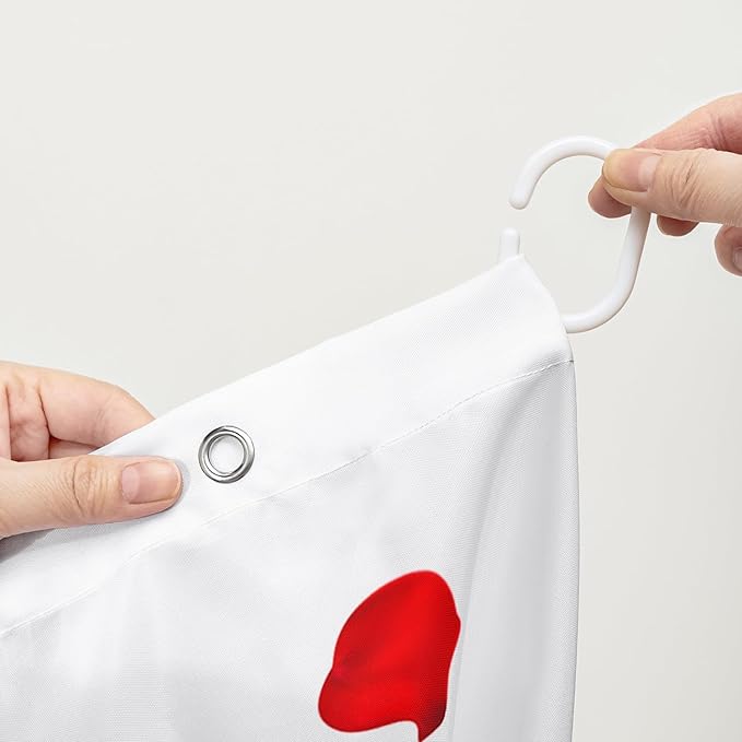 AILONEN Rose Flower Shower Curtain for Bathroom,Red Rose Bathroom Curtain for Girls Women,Romantic Flower Bath Curtain 72" W*72" H Polyester Waterproof Bathroom Curtain with 12 Hooks