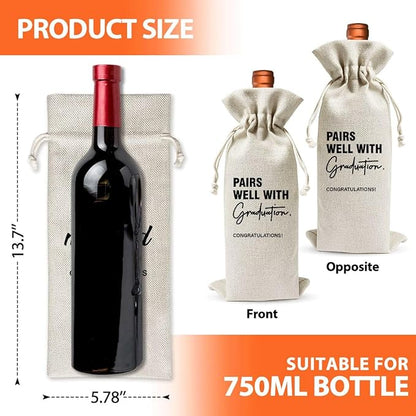 Graduation Funny Gift Wine Bag for Students Friends Masters Nurses High Student, Inspirational Graduation Gifts for Daughter Son Wine Gift Bag, Wine Gift Bag With Drawstring