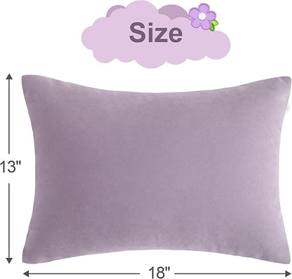 BEDSUM 2 Pack Pillows, 13"x18" Microfiber Pillows for Travel, Pets, Soft and Machine Washable Small Pillows for Neck, Wrist, and Knee Comfort, Lavender