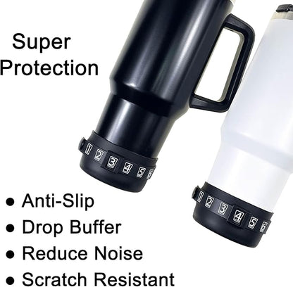 UNIQUE HM&LN Water Bottle Tracker, Daily Water Intake Tracker Reminder, Movable Counting Frame, Protective Silicone Boot for Water Bottle 20-40oz, Bottom Sleeve Cover 2pcs