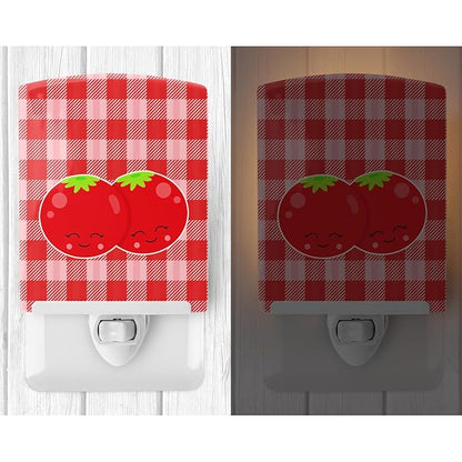 Caroline's Treasures BB9139CNL Tomatoes Ceramic Night Light Compact, UL-Certified, Ideal for Bedroom, Bathroom, Nursery, Hallway, Kitchen, 6x4x3, Multicolor