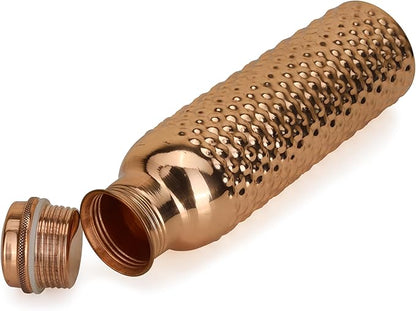 Copper Water Bottle For Drinking Black Pure Copper Ayurvedic Water Bottle 1000 ML Leak Proof,Water Bottle for Carrying Bag For for Sports, Gym,Yoga Travel,Water Bottle for Gym,Office,Hiking